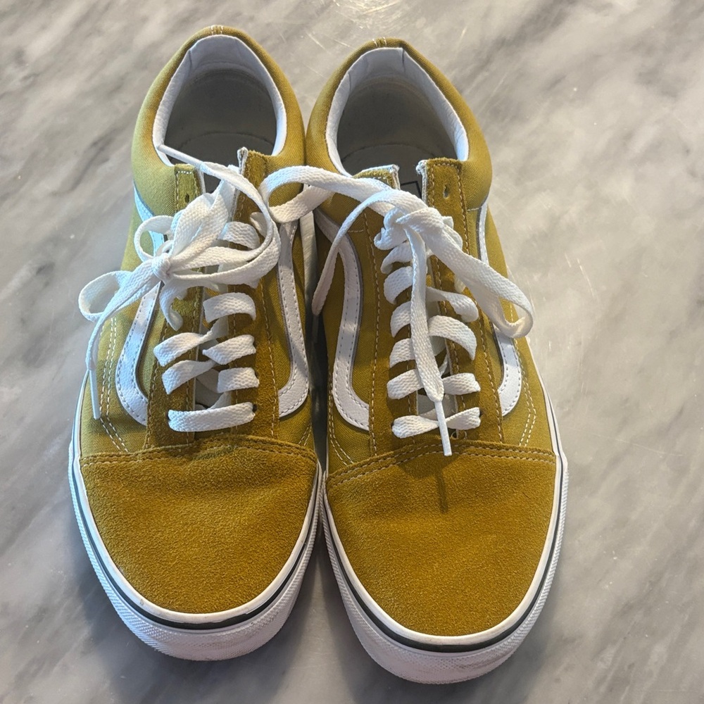 Vans Yellow and White Athletic Shoes